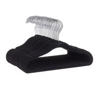 Kids' Non-Slip Velvet Clothes Hangers, Pack of 50, 29.4 cm, Black/Silver