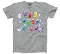 Kids Number Day Tshirt - Childrens Maths Timestable School Top Kid T-Shirt Tee with Purple Symbols Numbers Mathematics Unisex T Shirt - 5-6 Years Grey