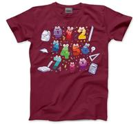 Kids Number Day Tshirt - Childrens Maths Timestable School Top Kid T-Shirt Tee with Purple Symbols Numbers Mathematics Unisex T Shirt - 5-6 Years Maroon