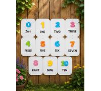 Kids Number Flashcards 0-10, Colourful Learning Cards