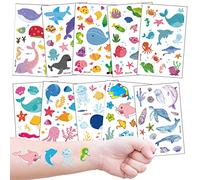 Kids Ocean Tattoos for Birthday Party Favors Bags Fillers, 100+ Marine Temporary Tattoo Waterproof Fake Tattoo for Girls Boys