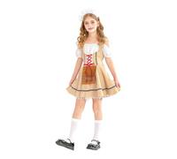 Kids Oktoberfest Outfit Traditional German Khaki Dirndl Dress for Girls Age 3-12 Years Bavarian Oktoberfest Maid Costme 2025 New