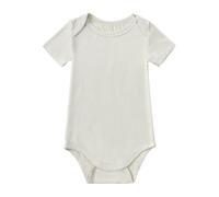 Kids Onesie Pyjamas - Short Sleeve Bodysuit Baby: Soft Bodysuits for Newborns, and Infants - Stylish, Comfortable, Overlap Shoulders, Knit Fabric - Briar, 3-6 Months (Beige, 12-18 Months)