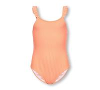 Kids Only Stripe Frill Swimsuit (7-14 Yrs) Orange Mix