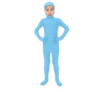 Kids Open Face Spandex Halloween Bodysuits Unisex Stretch Plain Unitard Child Cute Festival Body Suit Orange Halloween Onesie for DIY Party Outfit Funny Fancy Dress for Boy (Sky Blue, 3-5 Years)