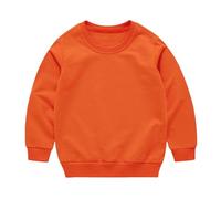 Kids' Orange Jumper Classic Crewneck Long Sleeve - Soft Cozy Solid Cotton Tops for Boys, Girls Fall Winter School Wear Sweatshirt 12 Years