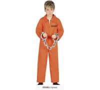 KIDS ORANGE PRISONER COSTUMES BOOK DAY CONVICT CHILDS COPS & ROBBERS FANCY DRESS