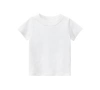 Kid's Original T Boy's Girl's Value Weight Kids T-Shirt T Shirt Day Kids Value Weight Crew Neck Plain T-Shirt Short Sleeve Casual Tees for Boys Cotton Tops for Children Age 1-9 Y White