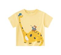 Kids' Original T-Shirt Boys Graphic Print Short Sleeve T-Shirt Casual Crewneck Tee Top for Toddler Kids Daily Wear Comfortable Blend (Yellow, 6-8 Years)