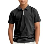 Kids' Original T-Shirt Boys Short Sleeve Shirt Breathable Blend Classic Fit Casual Wear for School Outdoor Daily Activities (B-Black, 9-10 Years)