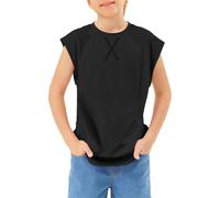 Kids' Original T-Shirt Boys Tank Tops Sleeveless Crewneck Athletic Summer Casual Tees Comfortable Undershirts for Kids Age 3-14 Years (Black, 5-6 Years)