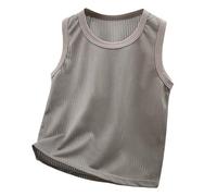 Kids' Original T-Shirt Kids Mesh Sleeveless T-Shirt Boys Girls Summer Athletic Tank Top for Toddler Children Sportswear Casual Comfortable Breathable (Grey, 9-12 Months)