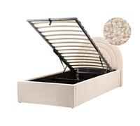 Beliani Boucle Eu Single Size Ottoman Bed Beige Anet