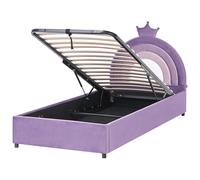 Kids Ottoman Bed GRISETOT Velvet Violet 90 x 200 cm (EU Single)