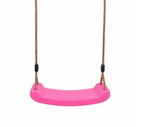 Kids Outdoor Swing Seat with Strong Braided Ropes & Length Control Hinge - Heavy-Duty Playground Swing for Ages 3-10 - 100kg Capacity - Clamp Fixation (Pink)