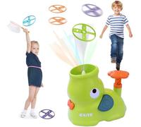 Kids Outdoor Toys,Autism Sensory Equipment,Toddler Garden Flying Toys for Boys&Girls,Flying Disc Launcher Toy with 8 Saucers,Outside Yard Activities Lauching& Chasing Games for Kids 4-8 Years Old
