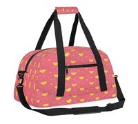 Kids Overnighter Duffel Bags for Boys, Carry-On Size Sports Gym Bag with Front Zipper Pocket for School Practice or Overnight Travel Weekender Sleepover Tote Bag, Hearts Love, 18.9"L x 8.7"W x 7"10.6