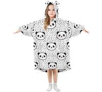 Kids Oversized Blanket Hoodie, Dinosaur Skeleton Flower Warm Fleece Sweatshirt Plush Wearable for Girls Boys, Front Roomy Pocket, Cute Ear Cap