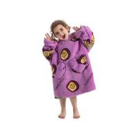 Kids Oversized Blanket Hoodie,Sherpa FLeece Hoodie Blanket,Hooded Sweatshirt for Girls Boys with Pocket for Toddler Children Aged 3-6,Passion fruit