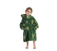 Kids Oversized Blanket Hoodie,Sherpa FLeece Hoodie Blanket,Hooded Sweatshirt for Girls Boys with Pocket for Toddler Children Aged 3-6,Green Lion