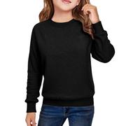 Kids Oversized Solid Color Pullover Crew Neck V Neck Knit Sweaters Boys Girls Casual Long Sleeve Tops Children’s Soft Knitted Jumpers Outerwear Layer Essential School Uniform Sweaters for Kids UK
