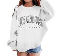 Kids Oversized Sweatshirts Graphic Letter Prints Crewneck Long Sleeve Cute Casual Loose Los Angeles Pullover Top Soft Loose fit Jumper Tops for Teenage Girl (White, 6-7 Years)
