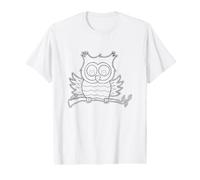 Kids Owl for Colouring/Coloring in Value Graphic T-Shirt