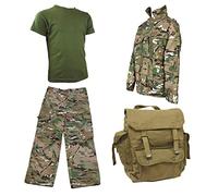 Kids Pack 7 HMTC MTP Multicam Match Camo Jacket,Pants, Olive T-shirt + Army Bag (7-8)