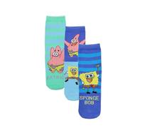 Kids Pack Of 3 Boys Socks Spongebob Squarepants Novelty Officially Licensed Ankle Socks Breathable Lightweight Festive Fun Cartoon Character (UK, Age, 5 Years, 7 Years, Regular, Spongebob)