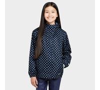 Kids Packable Waterproof Jacket Navy/White Polka Dot, Navy 3-4Y