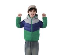 Kids Padded Waterproof Jacket,Lightweight Reversible Girls Down Jacket with Hood for Kids Autumn Winter Outerwear Fashionable Quilted Coat (Green, 7-8 Years)