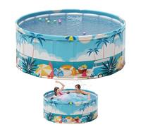 Kids Paddling Pool, Non Slip Foldable Kids Swimming Pool Non Inflatable PVC Splash Pools Kiddie Bathing Tub Garden Pools for Lawn Patio Garden