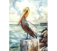 Kids Paint by Numbers Bird Paint by Numbers for Adults Ocean, Easy DIY Art Kits for Children Beginners, Canvas Painting with Paint Brushes Acrylic, Women's Hobby, Home Decor Gifts for Friends 50x70cm