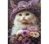 Kids Paint by Numbers Cat Paint by Numbers for Adults Flowers, DIY Art Kits for Children Beginners, Canvas Painting with Paint Brushes Acrylic, Women's Hobby, Home Decor Gifts for Friends 85x110cm