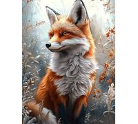 Kids Paint by Numbers Fox Paint by Numbers for Adults Animal, Easy DIY Art Kits for Children Beginners, Canvas Painting with Paint Brushes Acrylic, Women's Hobby, Home Decor Gifts for Friends 35x45cm