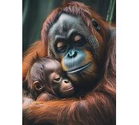 Kids Paint by Numbers Gorilla Paint by Numbers for Adults Animal, DIY Art Kits for Children Beginners, Canvas Painting with Paint Brushes Acrylic, Women's Hobby, Home Decor Gifts for Friends 80x100cm