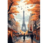 Kids Paint by Numbers Paris Paint by Numbers for Adults Landscape, DIY Art Kits for Children Beginners, Canvas Painting with Paint Brushes Acrylic, Women's Hobby, Home Decor Gifts for Friends 80x100cm