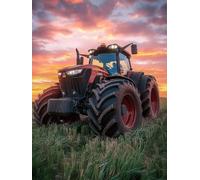 Kids Paint by Numbers Tractor Paint by Numbers for Adults Landscape, Easy DIY Art Kits for Children, Canvas Painting with Paint Brushes Acrylic, Women's Hobby, Home Decor Gifts for Friends 50x70cm