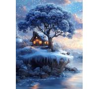 Kids Paint by Numbers Tree Paint by Numbers for Adults Winter, Easy DIY Art Kits for Children Beginners, Canvas Painting with Paint Brushes Acrylic, Women's Hobby, Home Decor Gifts for Friends 40x50cm