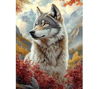 Kids Paint by Numbers Wolf Paint by Numbers for Adults Mountains, DIY Art Kits for Children Beginners, Canvas Painting with Paint Brushes Acrylic, Women's Hobby, Home Decor Gifts for Friends 80x100cm