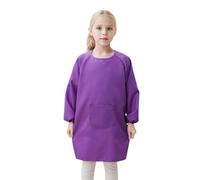 Kids Painting Aprons,Art Aprons Smock,Craft Apron with Pockets and Long Sleeves,Waterproof,for Painting,Cooking,Eating,Arts & Crafts Paint Apron Purple