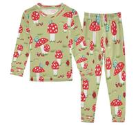 Kids Pajamas Sets Ladybug Mushroom Snails Cotton Sleepwear Pyjama Set Long Sleeve Spring Flower Pjs Set Nightwear Homewear for Girls Boys Multi