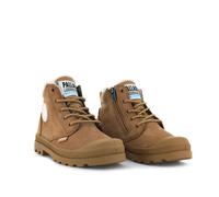 Kids Pampa Hi Cuff Waterproof Ankle Boots in Leather with Faux Fur Lining Brown