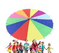 Kids Parachute - Group Play Parachute - 6 Feet Paraccchute With 10 Balls For Kids Multicolored Play Parrrrachute For Tent Cooperative Games Birthday