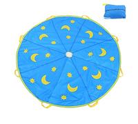 Kids Parachute, Starry Design Parenting Children Sports Rainbow Umbrella Kids Jump-sack Play Outdoor Sport Square Ballute Parachute