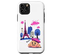Kids Paris France Croissant Pink Beret Hello in French Tower Case for iPhone 11 Pro
