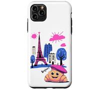 Kids Paris France Croissant Pink Beret Hello in French Tower Case for iPhone 11 Pro Max