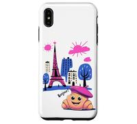 Kids Paris France Croissant Pink Beret Hello in French Tower Case for iPhone XS Max