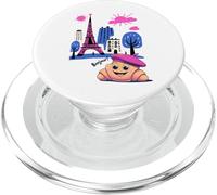 Kids Paris France Croissant Pink Beret Hello in French Tower PopSockets PopGrip for MagSafe