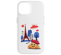 Kids Paris France Croissant with Beret Hello in French Boys Case for iPhone 14